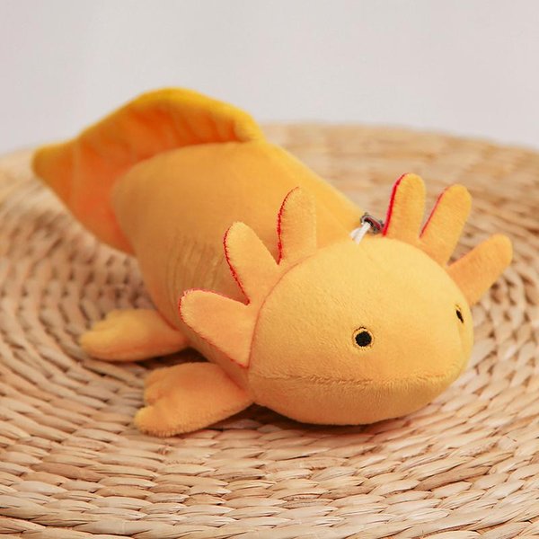 Kawaii Kolorowa Pluszowa Salamandra Pluszowa Urocza Axolotl Salamandra Puszysta Ryba Pluszowa UspokajająCa DłUga Poduszka Poduszka Prezent Urodzinowy 23Cm-image