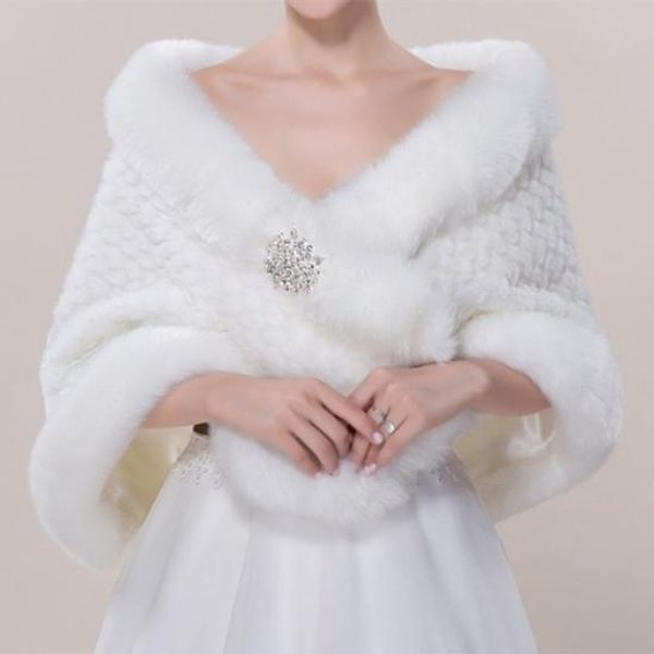 ŚLub Panny MłOdej Szal Do WłOsóW Suknia śLubna CiepłA Peleryna Ceremonia śLubna WłOsy KróLika MiłOść Druhna Set With Diamonds BiałY-image