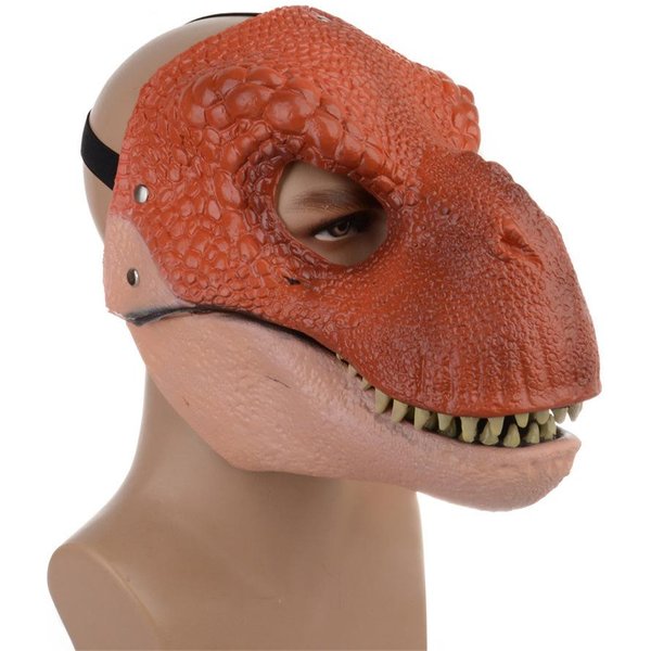 Lateksowa Maska Dinozaura Z Ruchomą SzczęKą One Size Fits All Adults Czerwony-image