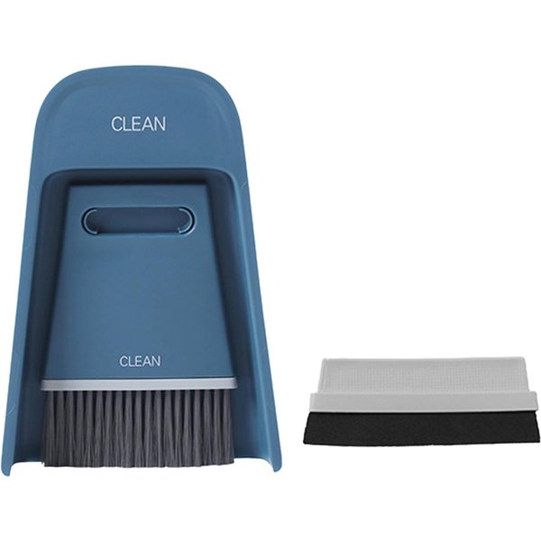 Mini Escoba PortáTil Recogedor Set Cepillo De Limpieza De Escritorio DoméStico Kit De Herramientas De Limpieza Para Limpiar Azul Marino-image