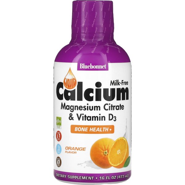 Bluebonnet Nutrition, Citrato De Calcio Y Magnesio LíQuido Y Vitamina D3, Sabor Naranja Natural, 16 Fl Oz (472 Ml)-image