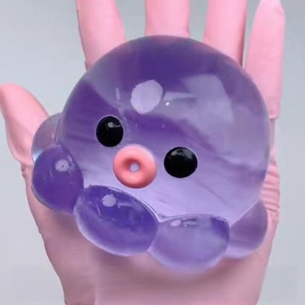 Zabawka Fidget Squishy Bubble Pop, ŚCiskana PiłEczka Sensoryczna OśMiorniczka Popper, Zabawka Anty-Stresowa Dla DorosłYch Dzieci, Zabawna Imprezowa Zabawka Asmr Fioletowy-image