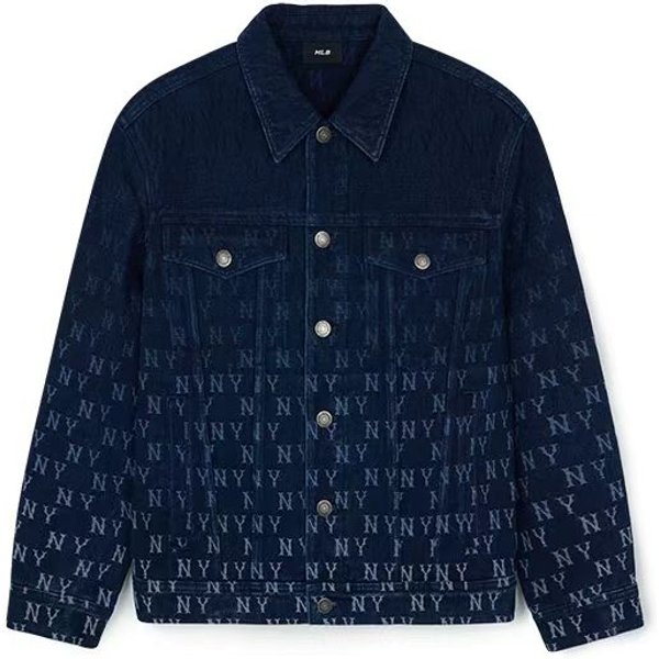 MLB New York Yankees DiseñO Estampado De Letras Chaqueta De Mezclilla CóModa De Manga Larga Chaquetas Unisex Azul 3ADKM0644-50INS M Black-image