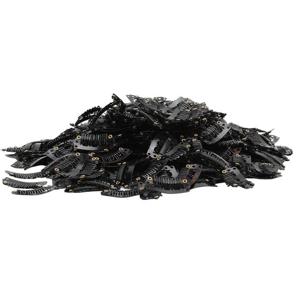 Bolsa De 1000 Pinzas Para El Pelo De 2,8 U, Pinzas De Hierro A PresióN, Extensiones De Cabello, Pelucas, Accesorios Para Pinzas Para El Cabello (Negro)-image