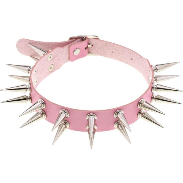 DłUgi Czarny Choker Ze Kolcami PU SkóRa Goth Emo Akcesoria Punk Chocker Gotycki Naszyjnik BiżUteria Cosplay White-image