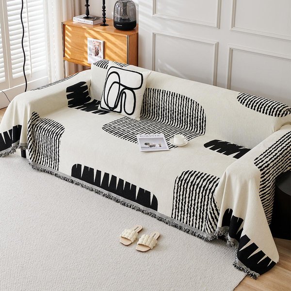 Toalla De Sofá Minimalista Nueva Chenilla Universal Para Todas Las Estaciones Cubierta De Una Pieza Antideslizante A Prueba De Polvo CojíN De Asiento Disponible Por Ambos Lados 180X130Cm1Pcs-image