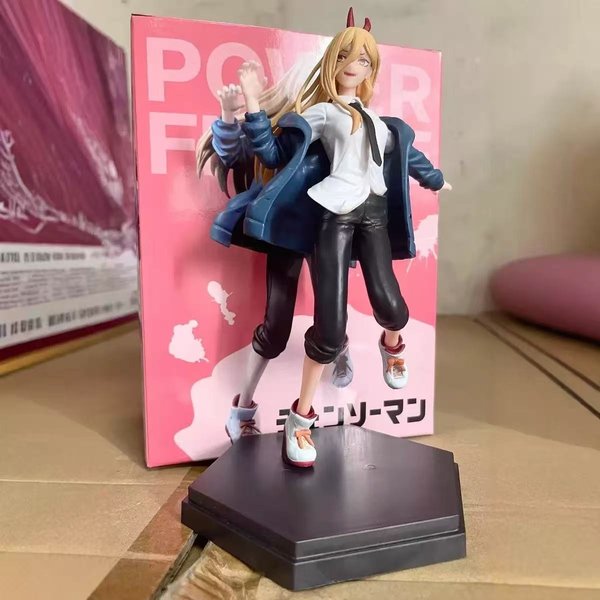 Figura Anime Chainsaw MAN Power Escena Genial Inclinada Modelo De Escritorio Juguetes Regalos ColeccióN Adornos Decorativos PVC With Box-image