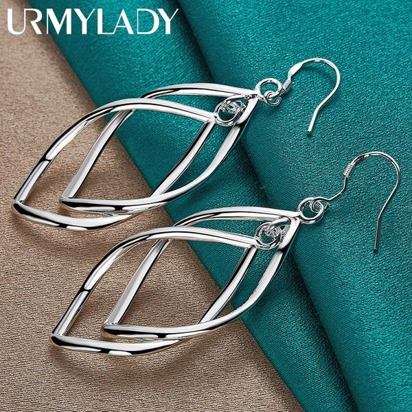 Fine 925 Sterling Silver Kolczyki Moda Urok BiżUteria ME028 White-image