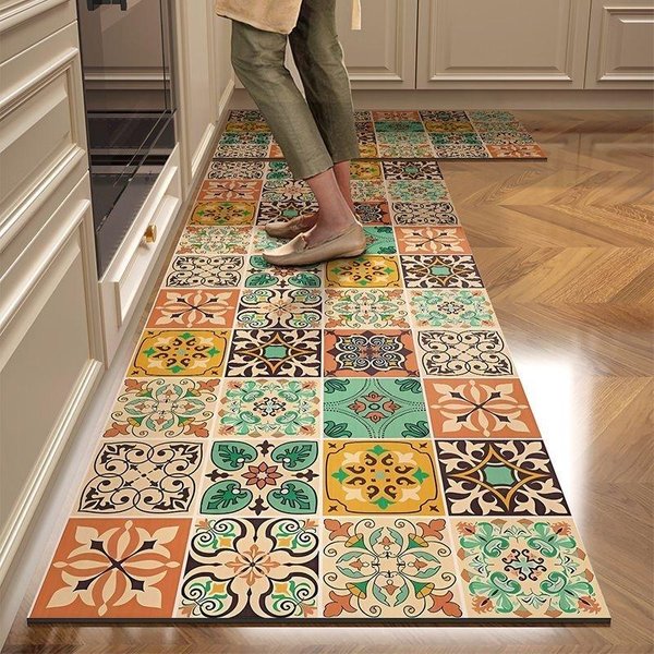 Boho Dywanik Kuchenny AntypośLizgowy Odporny Na Olej Zmywalny NietłUsty ChłOnny Mata Na PodłOgę Do Pralni Dekoracja Domu 50X120Cm(1.6X3.9Ft-image
