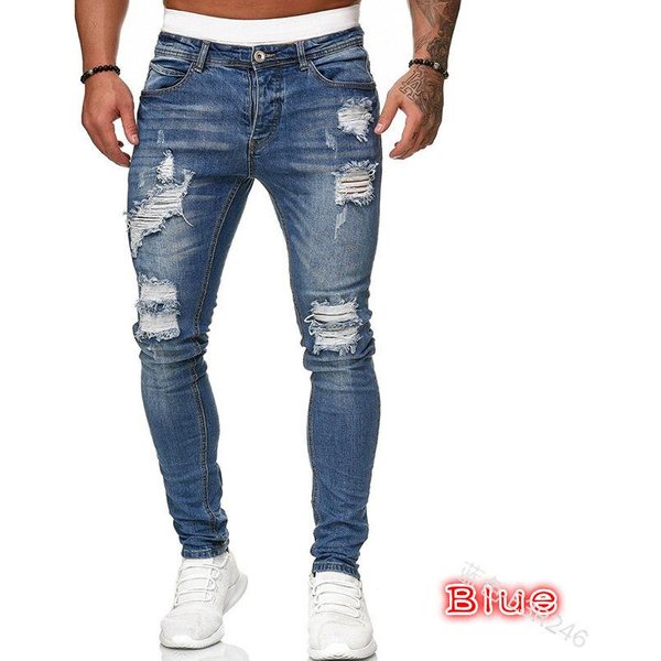 MęSkie Jeansy W Jednolitym Kolorze, Dopasowane, Ze ZwężAnymi Nogawkami XL Gray-image