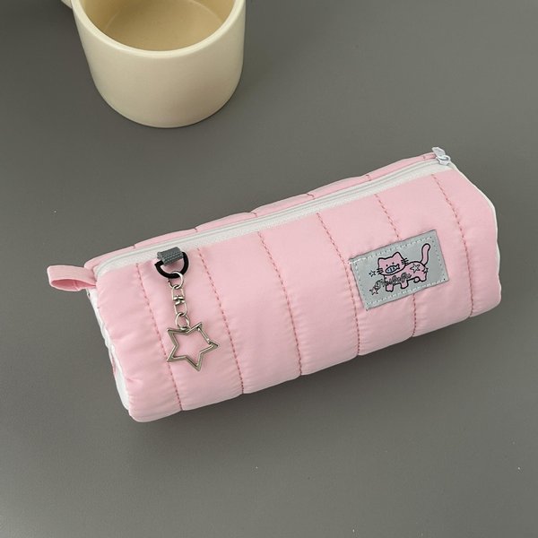 RóżOwy RęCznik W Rolce PióRnik Kawaii MięKka Torba Do Przechowywania DłUgopisóW Kosmetyczka KreskóWka DużA Pojemność ArtykułY Papiernicze Dla UcznióW ArtykułY Szkolne-image