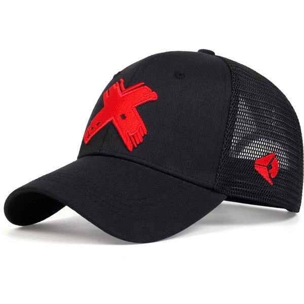 Gorra De BéIsbol De Malla Para Hombre De Verano Deporte Al Aire Libre Gorra Snapback Con Letra X Para Mujer Unisex Transpirable Gorras Hip Hop Gorras De Camionero Black-image