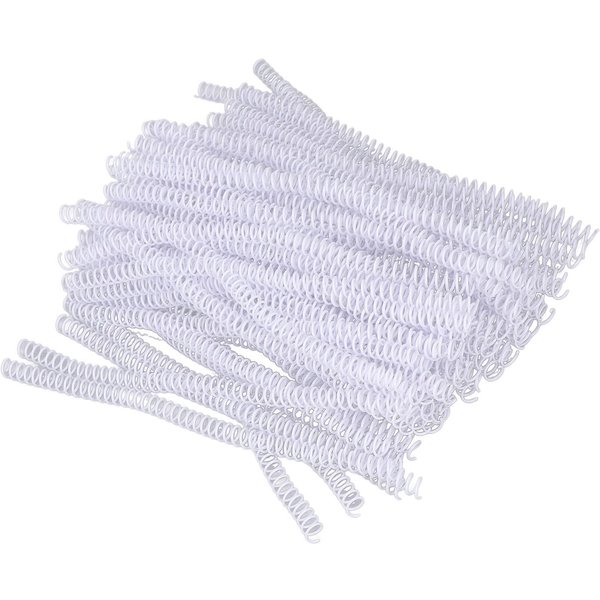 100 Unidades Espirales De EncuadernacióN PláStico DiáMetro 9.5Mm 3 8In 48 Dientes 4:Capacidad De 75 Hojas Para Papel A4 Blanco Blanco-image
