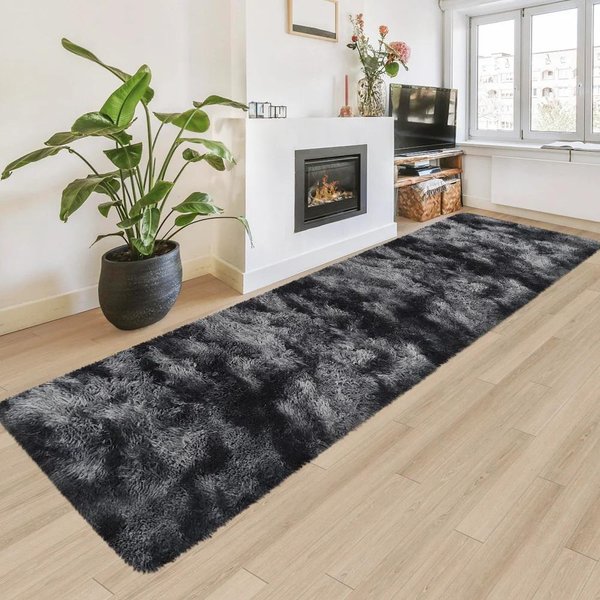 Puszysty Dywan Shaggy Tie-Dye, AntypośLizgowy Pluszowy Dywan Do Sypialni, Salonu, Akademika 40X120Cm 16X47Inch-image