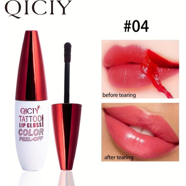 4-Kolorowy PłYnny BłYszczyk Do Ust Peel-Off Wodoodporny, DłUgotrwałY Matowy Szminka NieprzywierająCy Makijaż W Kubku NawilżAjąCy Odcień Ust Pigment Pink-image