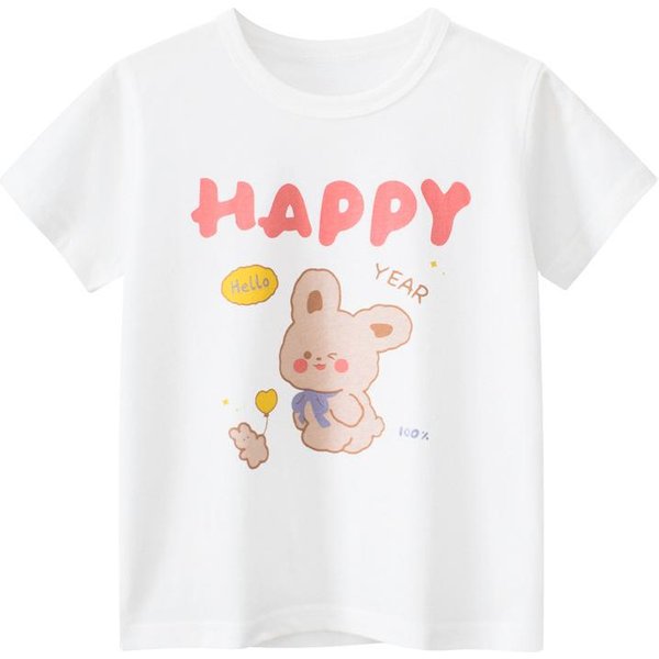 Ropa Infantil, Camisetas De Manga Corta Para NiñOs, Ropa Para Bebé NiñA 140Cm White-image