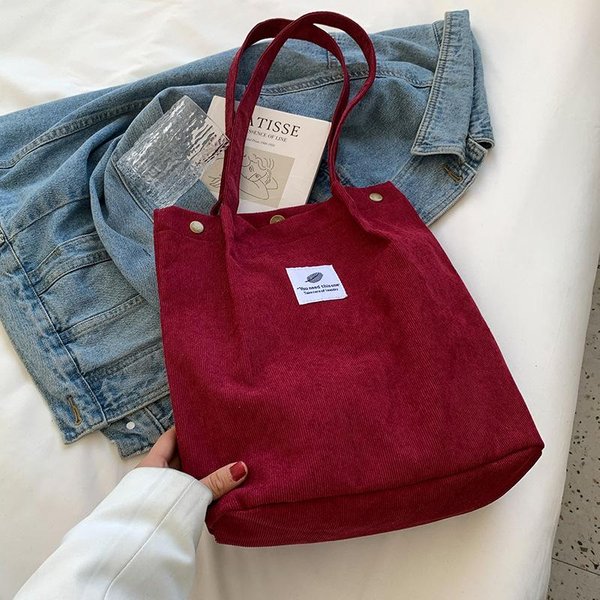 Bolso De Pana Para OtoñO E Invierno Nueva VersióN Coreana Ins JaponéS Harajuku Bolso Tote De Un Hombro Bolso De Compras Para Estudiante-image