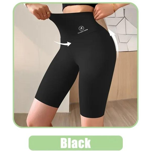 Spodenki Damskie Spodenki Sportowe Dla Kobiet Nowe Kolarstwo Jogging Fitness Wysokiej Talii Push Up Spodenki Gimnastyczne Legginsy Odzież Do Jogi Xl Czarny-image