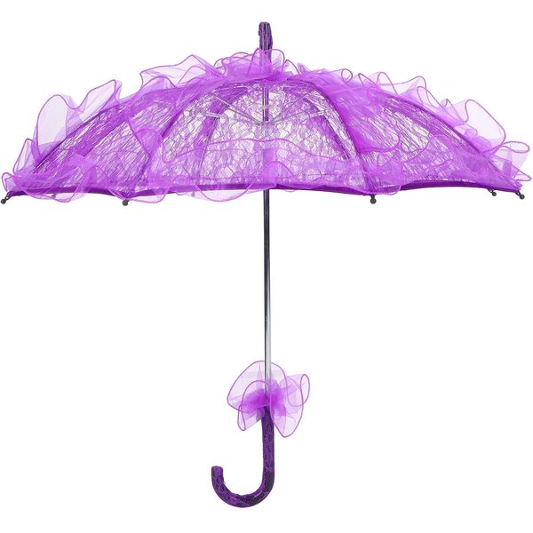 ŚLubny Parasol Dla Panny MłOdej Unikalny SkłAdany Koronkowy Parasol Parasolka Rekwizyty Do WystęPóW Fioletowy-image