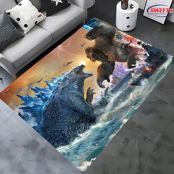 Nowy Dywanik Godzilla VS Kong Cartoon AntypośLizgowy TrwałY DużY Dywan Do Salonu Sypialni WystróJ Domu 50X80Cm (20X31In)-image