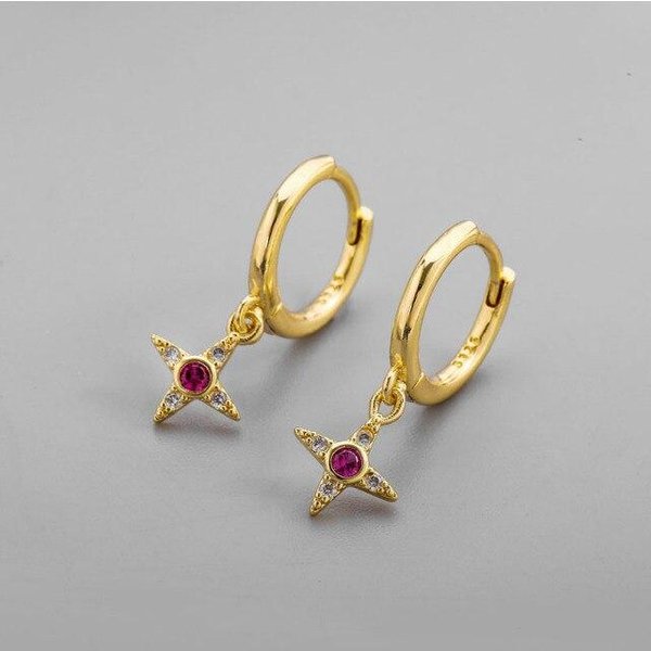 Pendientes De Aro Cruzados De Plata De Ley 925 Para Mujeres Hombres Pendientes PequeñOs De Circonita JoyeríA Regalos Gray-image