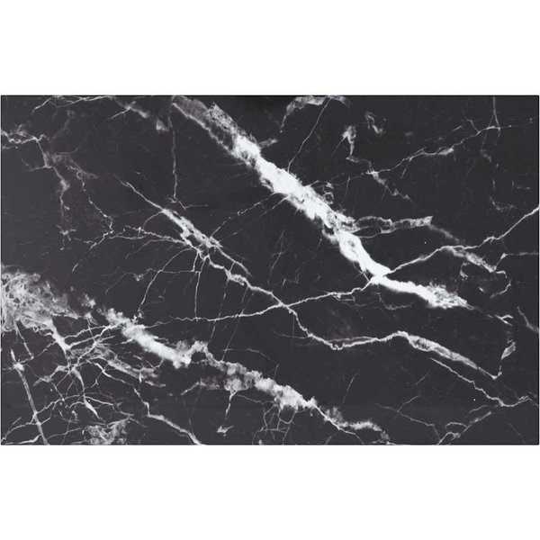 Vidaxl Tablero De Mesa, Negro, 100X62 Cm, 8 Mm, Vidrio Con PatróN De MáRmol-image