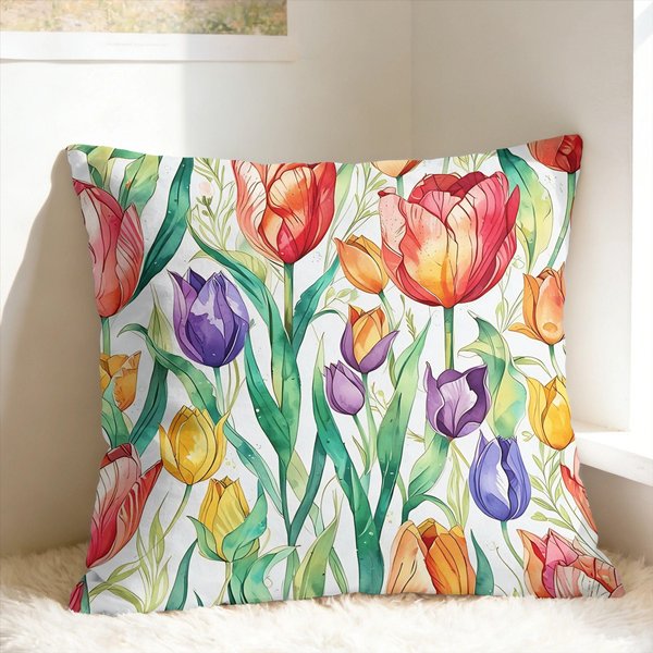 Poszewka Na Poduszkę Tulip Spring Modna Poszewka Na Poduszkę Do Salonu Sofy Sypialni Wygodna Poszewka Na Poduszkę Prezent Urodzinowy 30X50Cm-image