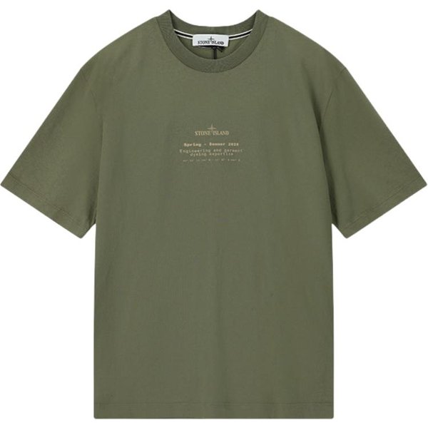Stone Island Nadruk Z Logo LuźNy KróJ OkrąGłY Dekolt KróTki RęKaw T-Shirt MęSkie Topy L1S152100001S0285V005G XL Gray-image