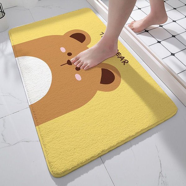Alfombra De Piso Para Inodoro DoméStico Alfombra Absorbente Antideslizante Para BañO Alfombra Para Puerta De Inodoro De Dormitorio Alfombra De Entrada Alfombra 40X60Cm-image