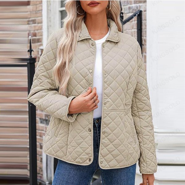 Damska Modna Kurtka BawełNiana W Jednolitym Kolorze Z DłUgim RęKawem, Zapinana Na Guziki, Z Kieszeniami, Casualowa, Lekka Xxxxxl Gray-image