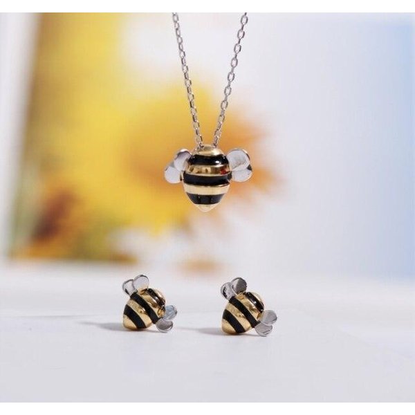 Cadena ClavíCula Abeja Linda Coreana Plata De Ley 925 Temperamento Personalidad Moda JoyeríA Femenina Collar Sne006-image