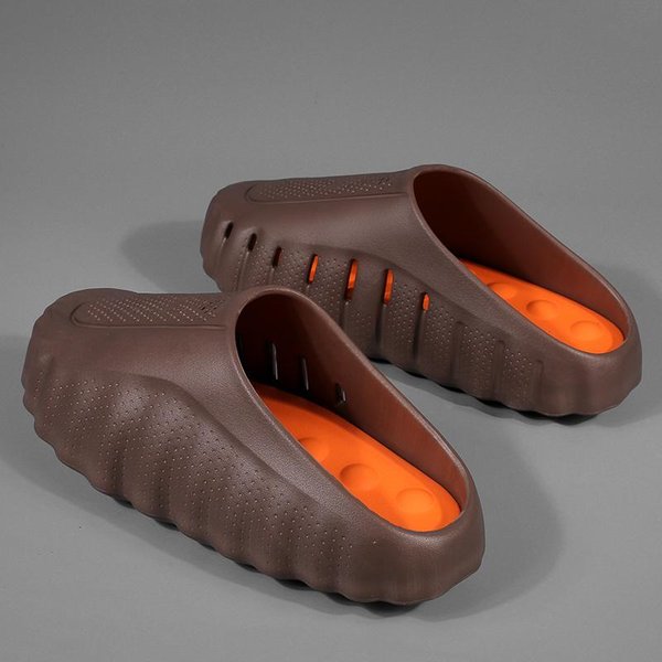 Nowe MęSkie Kapcie Outdoor MięKka Gruba Podeszwa Klapki OddychająCe SandałY AntypośLizgowe Kapcie ŁAzienkowe Lekkie Letnie SandałY PlażOwe 36-37 Black-image