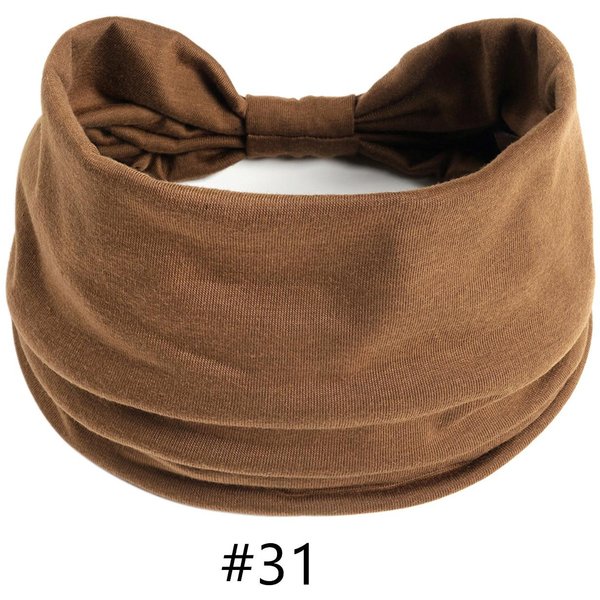 Opaski Na GłOwę Dla Kobiet BawełNiane Szerokie Opaski Do WłOsóW Do Jogi I ćWiczeń Elastyczne Sportowe Opaski Na GłOwę Turban Bandana Bandaż Akcesoria Do WłOsóW Black-image
