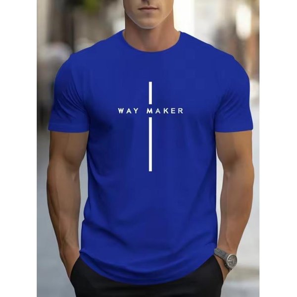 Camiseta De Verano Para Hombre Casual Deportiva Holgada Oversize Sencilla Con PatróN De Letras Estampado Cuello Redondo Manga Corta 3D Top L-image
