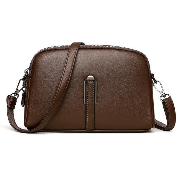Torba Damska Z Prawdziwej SkóRy Torebka 2024 Luksusowa SkóRa BydlęCa Damska Torba Na Ramię Crossbody Moda Kobieta Messenger MałA Torba Na Telefon BrąZowy-image