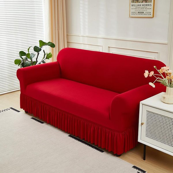 1 Pieza Funda De Sofá Con Falda Funda De Sofá En Forma De L Funda De Sofá Para Dormitorio Oficina Sala De Estar DecoracióN Del Hogar Protector De Muebles Small(90-140Cm)1Pc-image