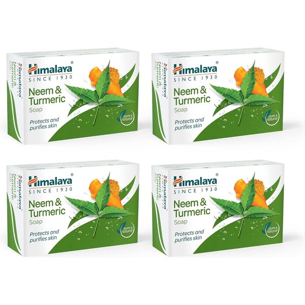 JabóN Himalaya Herbals De Neem Y CúRcuma 125G X 4 Pastillas Para Limpieza Suave Y Refrescante De La Piel Cuidado Diario Del Cuerpo-image
