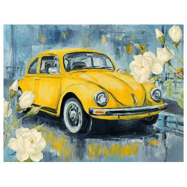 Bordado De Diamantes Coche PedreríA 5D DIY Pintura De Diamantes Punto De Cruz Diamante Redondo Completo DecoracióN Del Hogar 20X30CM-image