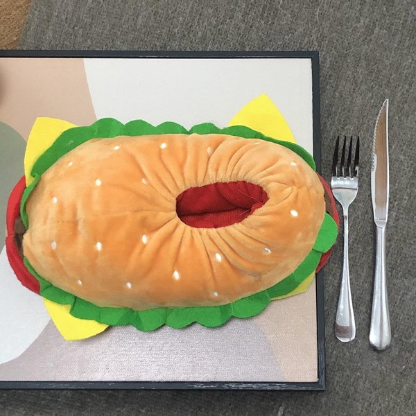 Modne Zabawne BawełNiane Kapcie Damskie Urocze KreskóWkowe Buty Hamburger Jednorozmiarowe Trampki Damskie Domowe Kapcie CiepłE Zimowe Klapki Unisex 38(24Cm) White-image