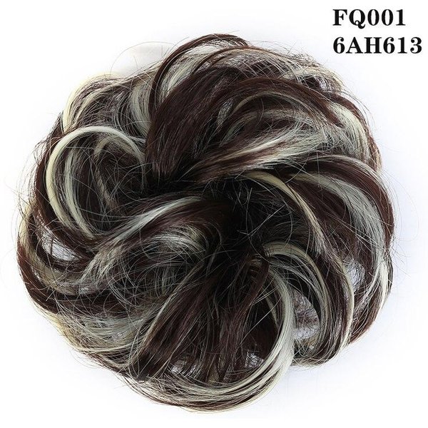 Syntetyczny Chignon Messy Scrunchies Gumka Do WłOsóW Kok Prosto Updo Hairpiece WłóKna Wysokotemperaturowe Naturalne Sztuczne WłOsy Gray-image