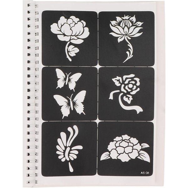 Plantillas Para Tatuajes Con AeróGrafo 97 DiseñOs Impermeables Reutilizables PortáTiles Tatuajes Temporales Plantillas De Pintura Para Arte Corporal-image