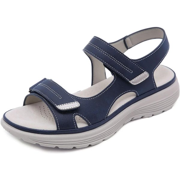 Moda Mujer Moda Deportes Sandalias De CuñA Zapatos Mujer Puntera Descubierta Plataforma Ligera Sandalias De Playa Talla Grande 42 Sandalias Mujer 42 Gray-image