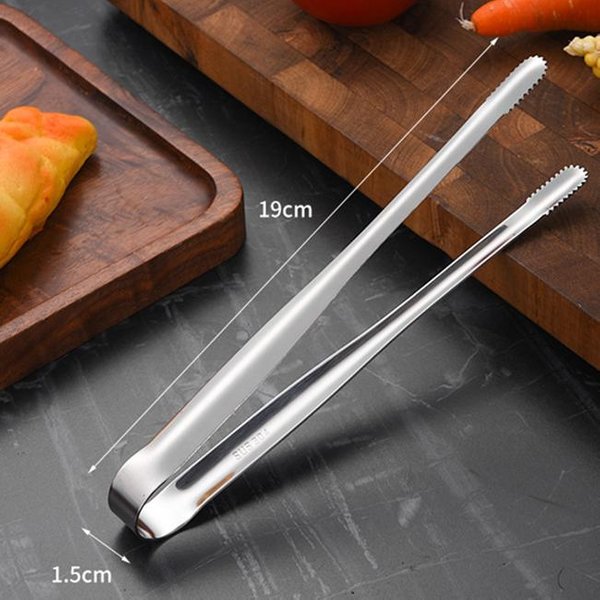 Szczypce Do Grilla Ze Stali Nierdzewnej Klips Do żYwnośCi Grill Stek Klip Szczypce Do Chleba Przybory Kuchenne Party AntypośLizgowe GadżEty Kuchenne Akcesoria 19Cm Gray-image