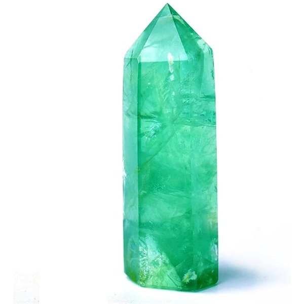 Naturalny Zielony Fluoryt Pojedynczy Szpic RóżDżKa Kryształ Kamień Leczenia Naturalny Zielony Kwarc WystróJ Pomieszczenia Polerowany Obelisk RzeźBiony RzemiosłO 50-60Mm-image