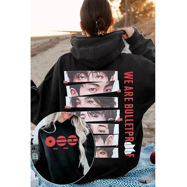 Bluza Z Kapturem BTS Army Arirang MęSka Damska Oversize Streetwear Bluza Y2K Bluzy Kpop Merch Prezent Dla FanóW Casual LuźNa Damska Bluza Polarowa MęSka Odzież L Gray-image