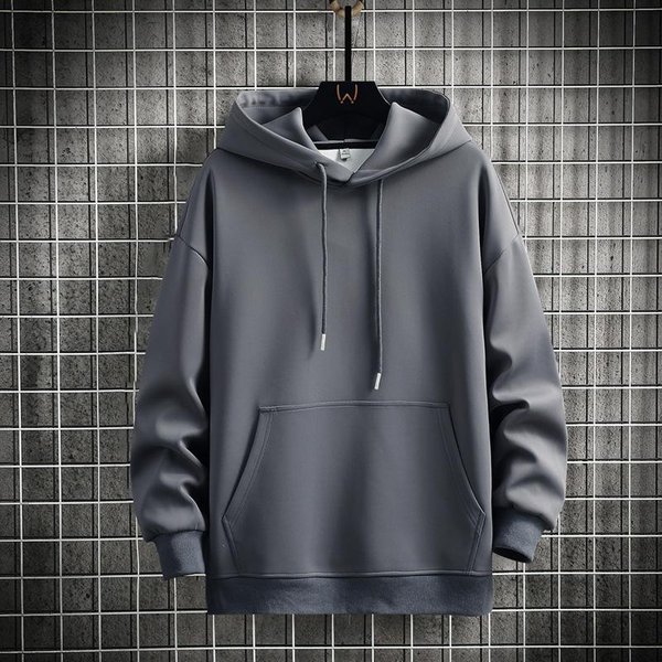 Chaqueta Con Capucha Primavera Nuevo SuéTer Para Hombre VersáTil Adolescente Guapo Camiseta De Manga Larga Ropa De Pareja Sudadera Con Capucha Para Hombre 4XL Gray-image