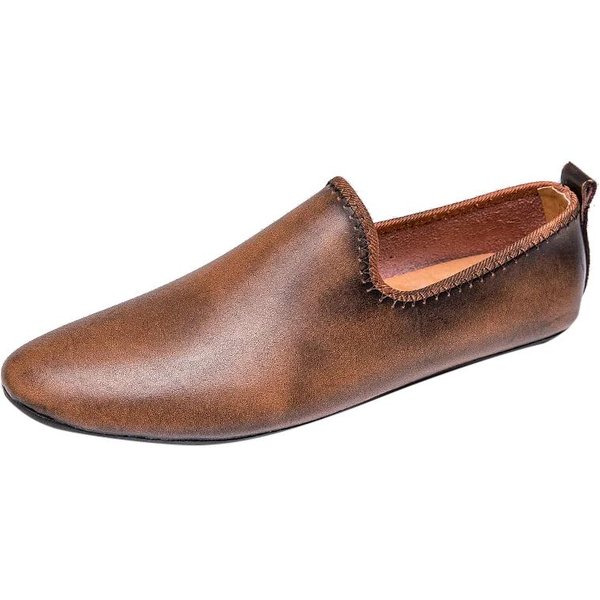 Moda Informal Cuero Hombre Planos DiseñAdor Oficina Formal Mocasines Italianos Ligeros Transpirables Antideslizantes Zapatos NáUticos Zapatos Para Caminar 37 MarróN-image