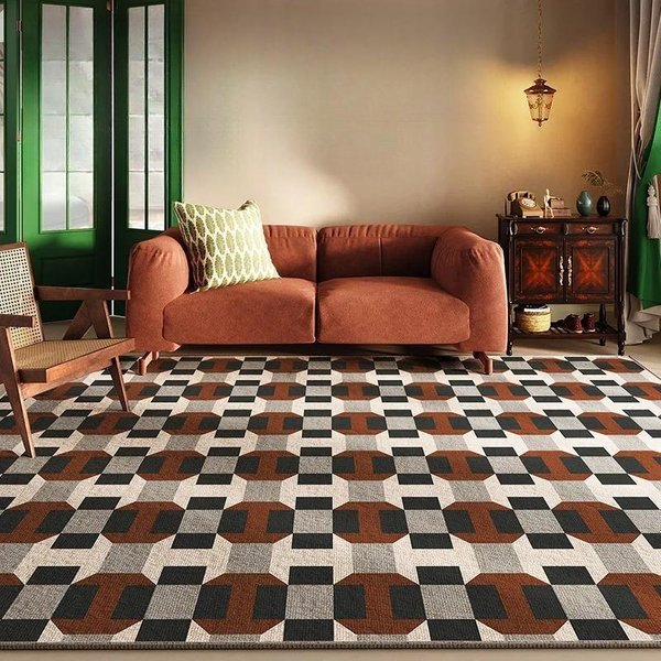 Francuskie Retro Dekoracja Salonu Dywany Dywan Bez KłAczkóW Dywaniki Nocne Sypialnia Mata DużA Powierzchnia Dom Non-Slip Salon Jadalnia 80X120Cm 31.5X47.2In-image