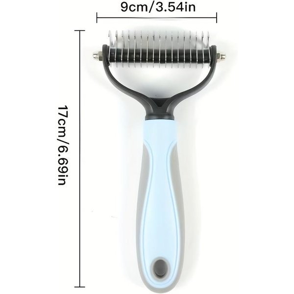 Peines Para Perros, Cepillo Deslanador Y Rastrillo Para Subpelo De Doble FuncióN Para Peluquero De Raza De Perro Aseo FáCil Y CóModo XL Azul-image