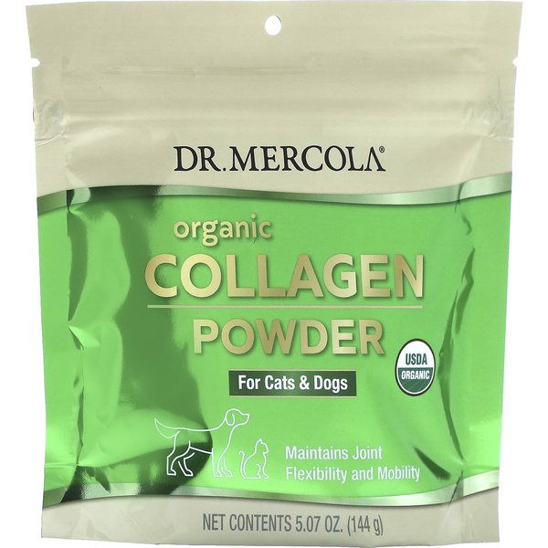 Dr. Mercola, Organiczny Proszek Kolagenowy, Dla KotóW I PsóW, 5,07 Uncji (144 GramóW) Green-image